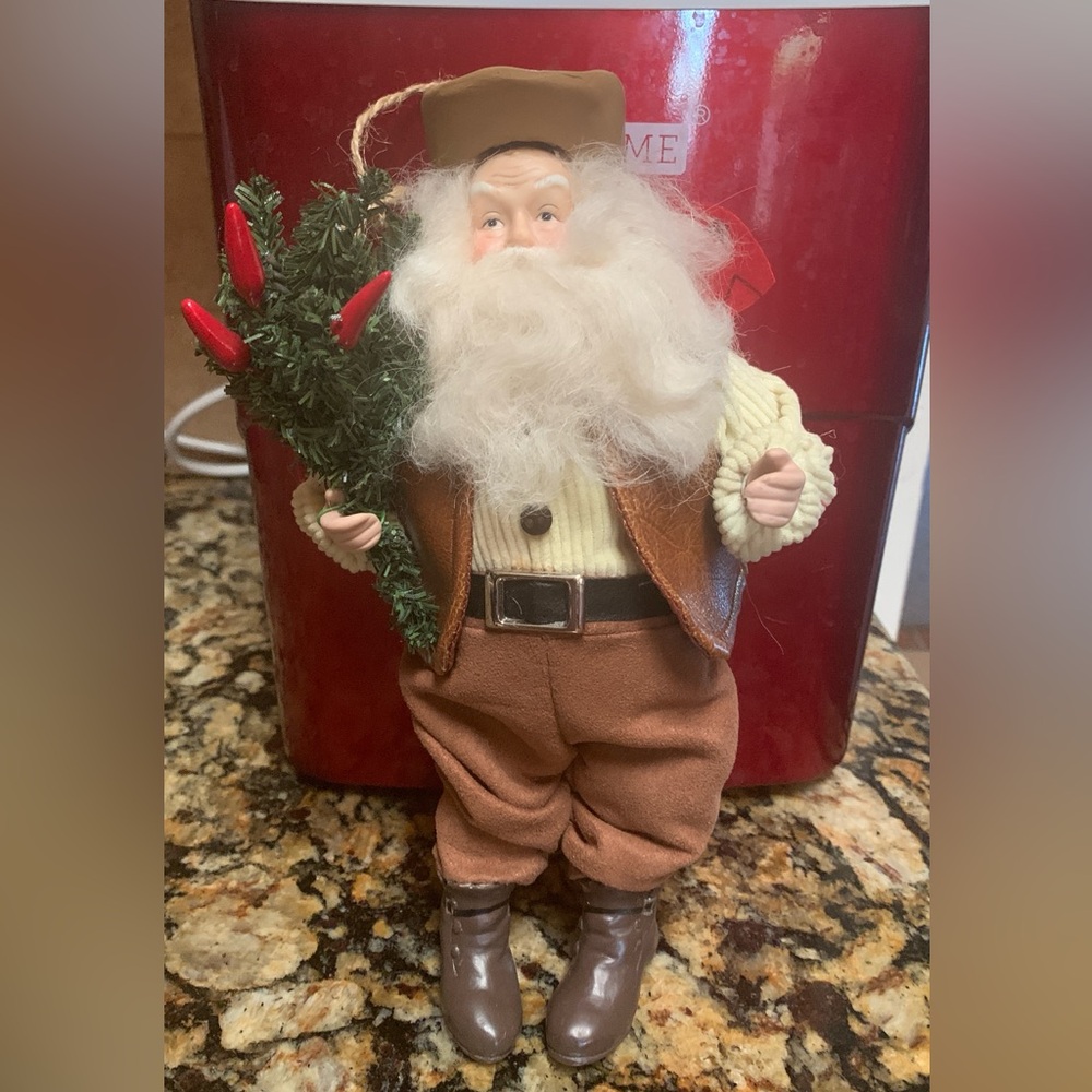Porcelain Cowboy Santa Ornament